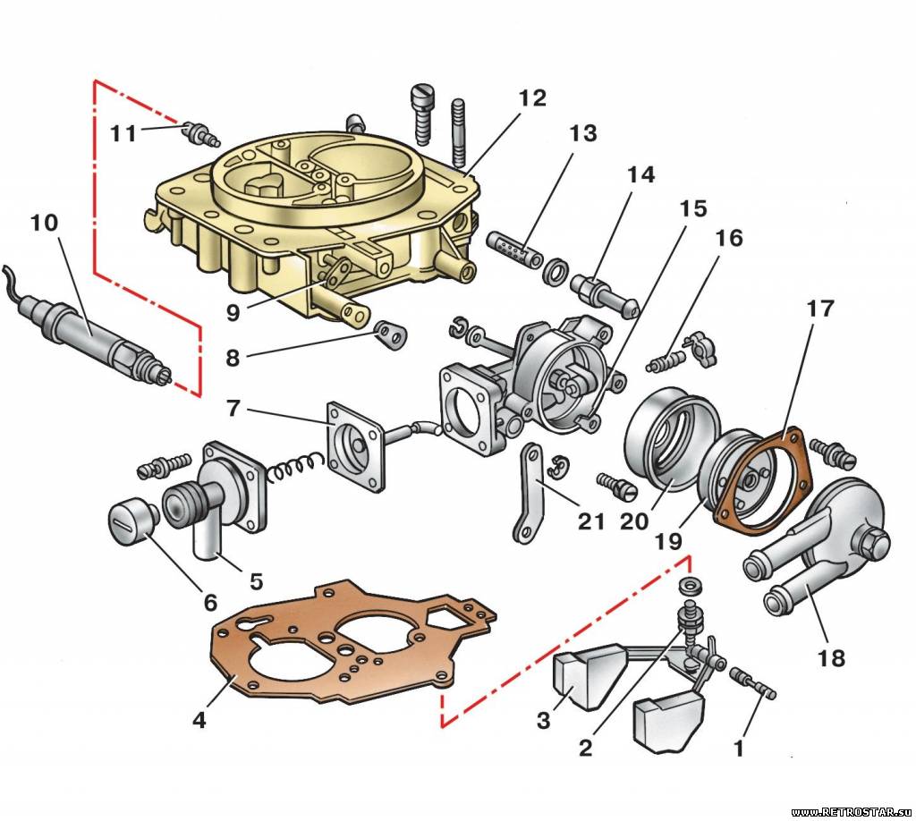 Устройство карбюратора ваз 2108 схема